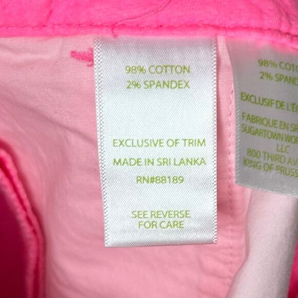 Lilly Pulitzer Pink Buttercup Scalloped Hem Cotton Stretch Shorts Size 4 Preppy - Picture 4 of 13